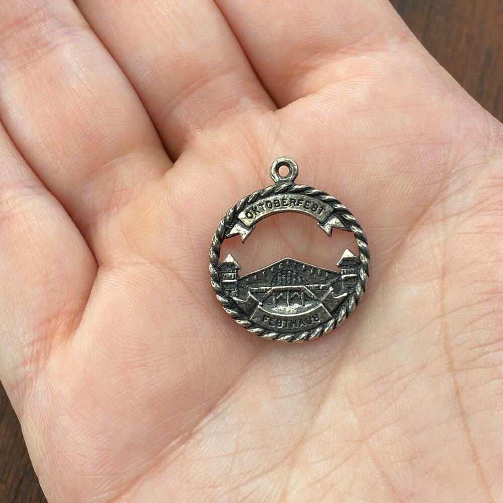 Vintage 925 Sterling Silver "Oktoberfest Busch Gardens" Pendant Bracelet Charm